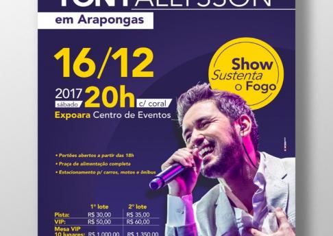 Cartaz Expoara - Show Tony Allyson - Arapongas