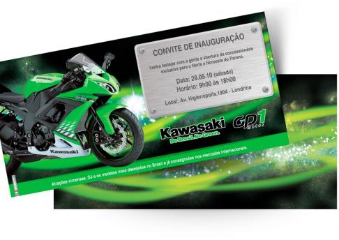 Convite Kawasaki GP1 Motos - Inauguração